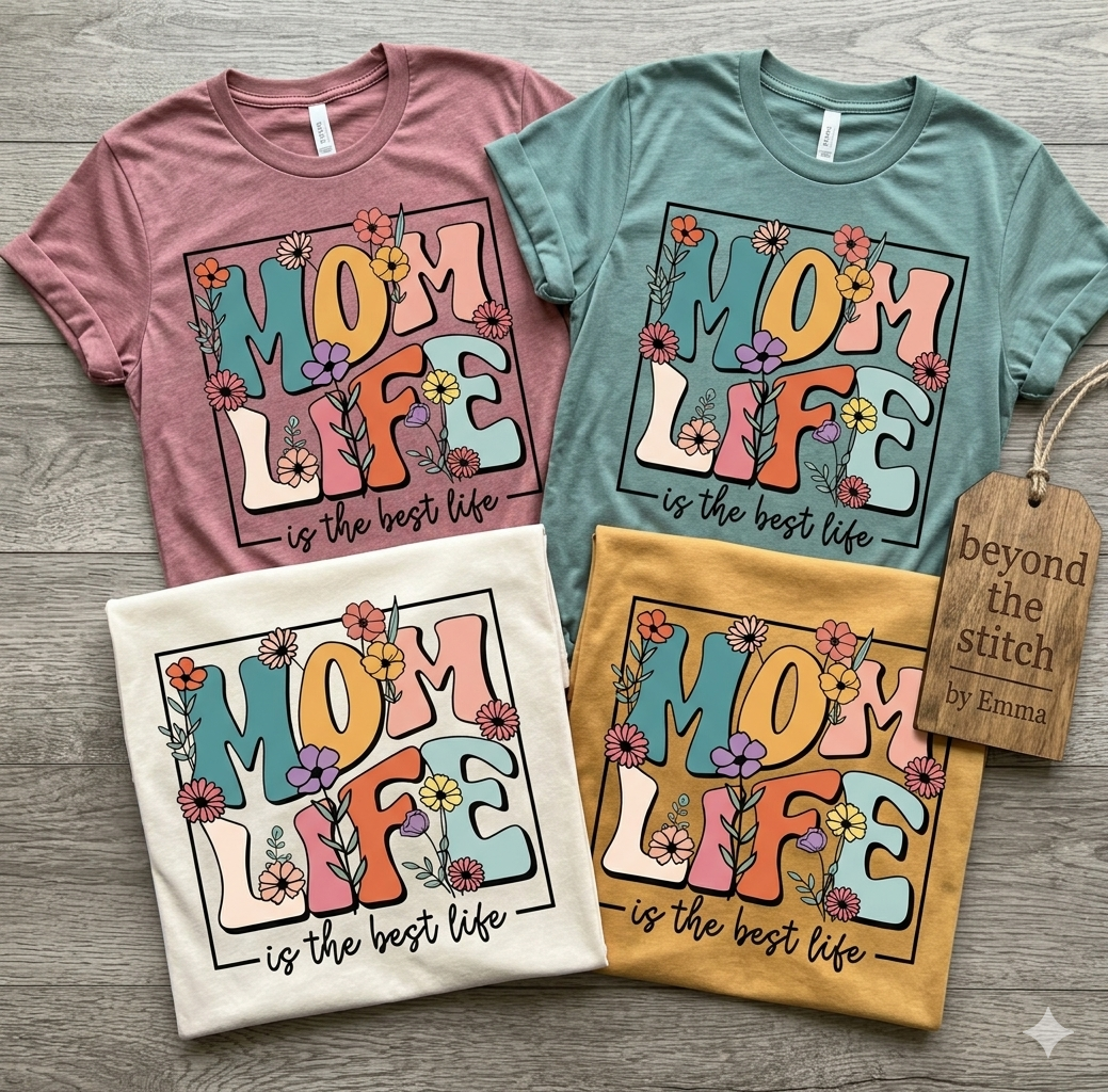 Retro Mom Life is the Best Life Floral Tee | Beyond the Stitch by Emma