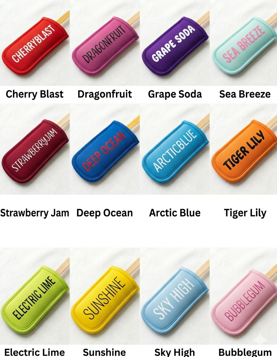 Personalized Neoprene Popsicle Holder - Custom Name Ice Pop Sleeve