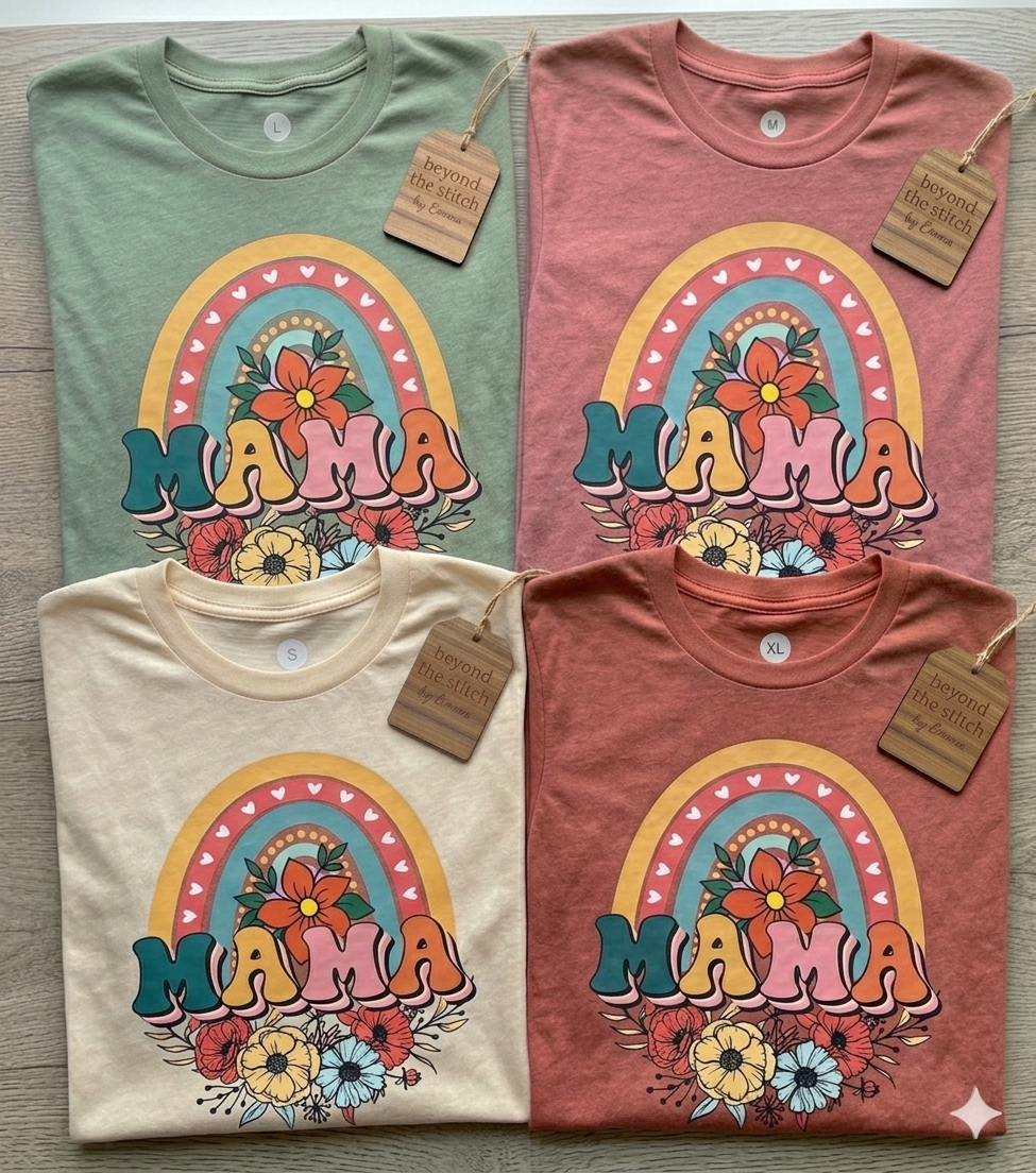 Retro Leopard Patchwork MAMA Floral Tee | Beyond the Stitch by Emma