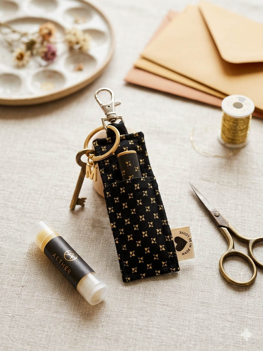 Golden Grace | Black & Gold Cross Lip Therapy Holder ⛪️