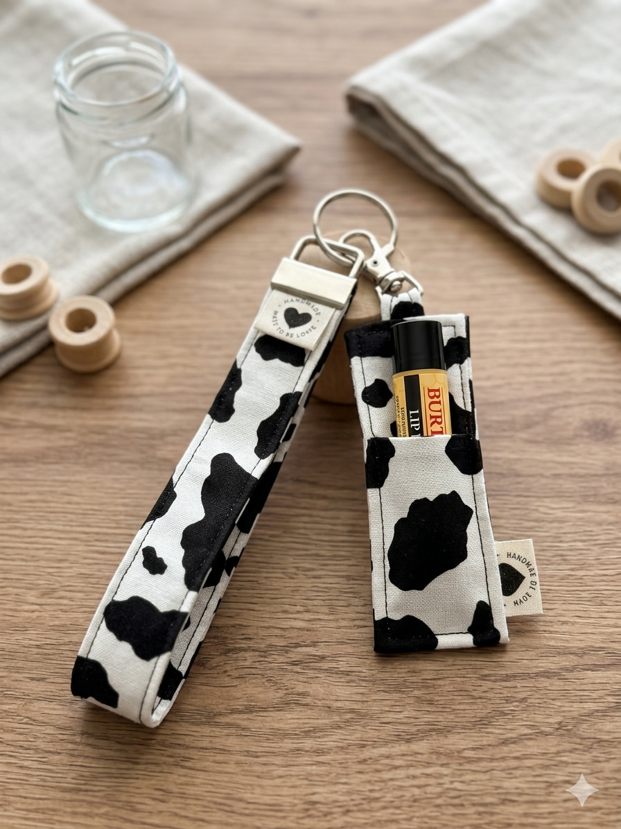The "Mooo-d" Booster Bundle | Cow Print Wristlet & Lip Therapy Set