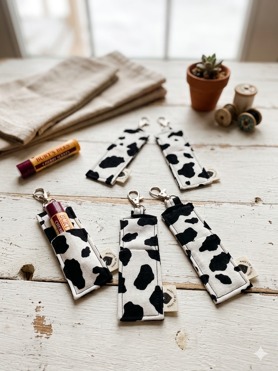Mooo-ve Over Dry Lips! 🐮 Cow Print Lip Therapy Holder