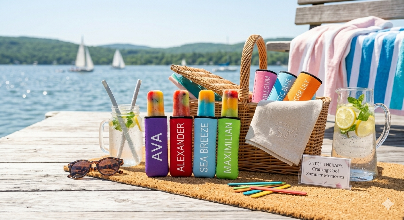 Personalized Neoprene Popsicle Holder - Custom Name Ice Pop Sleeve